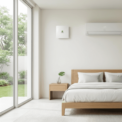 Phòng ngủ bật điều hòa mát lạnh nhưng vẫn ngột ngạt