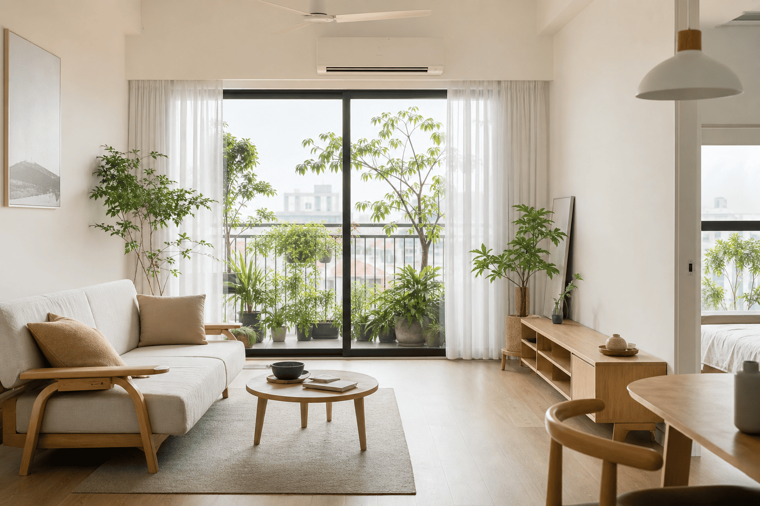 Không gian trong nhà thoáng sạch với cảm giác dễ chịu